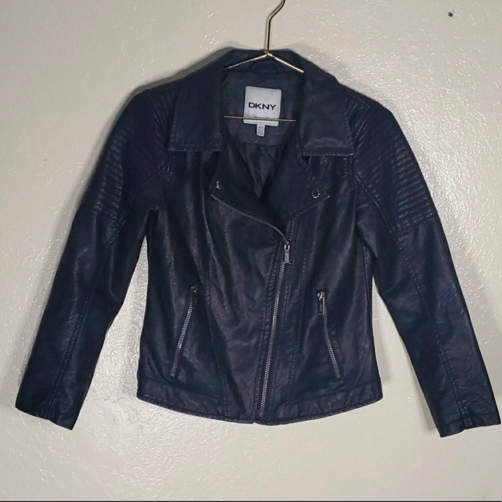 DKNY Vegan Leather Moto Jacket